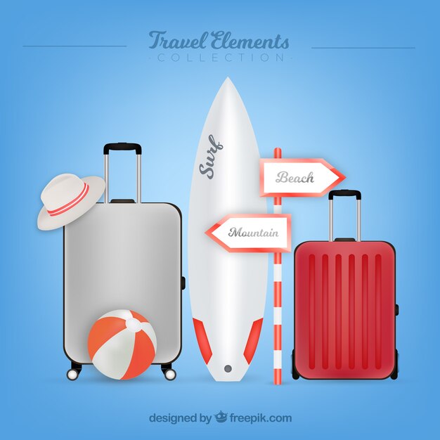 Free vector travel elements collection