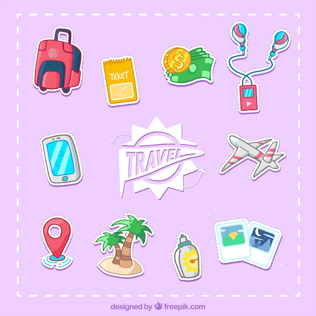 Free vector travel elements collection