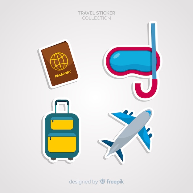 Free vector travel elements stickers set