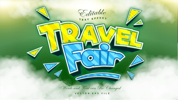 Free vector travel fair text effect