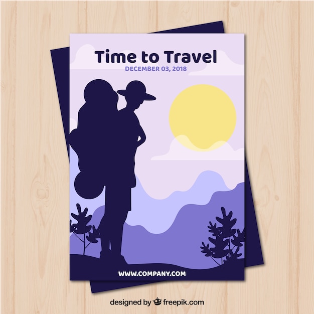 Free vector travel flyer template with flat design