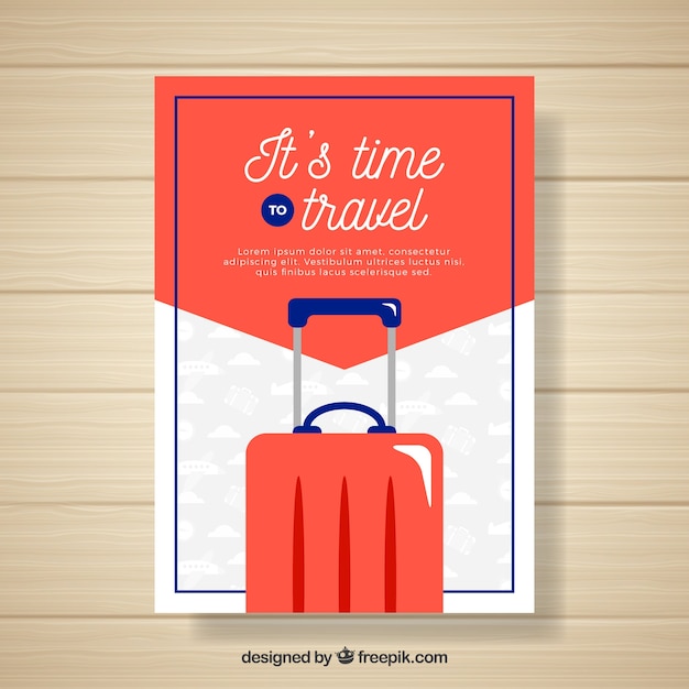 Free vector travel flyer template with flat design