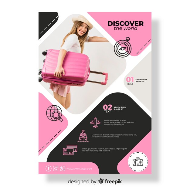 travel flyer template with photo
