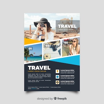 Travel flyer template with photo