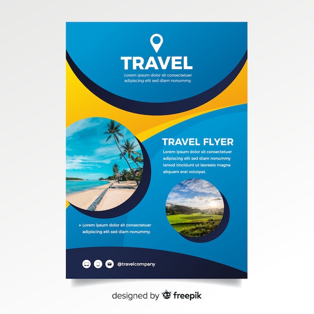 Travel flyer template with photo