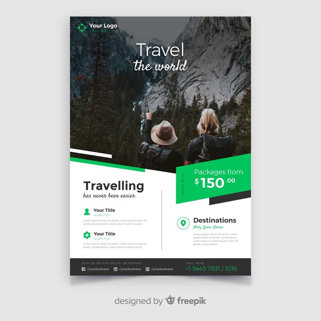 travel flyer template with photo