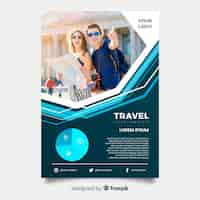 Free vector travel flyer template with photo