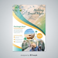 Travel flyer template with photo