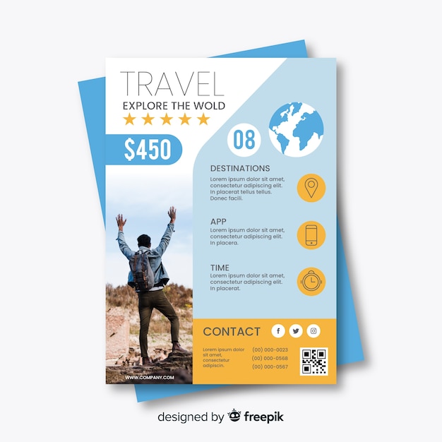 Travel flyer template with special offer