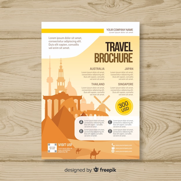 Free vector travel flyer template