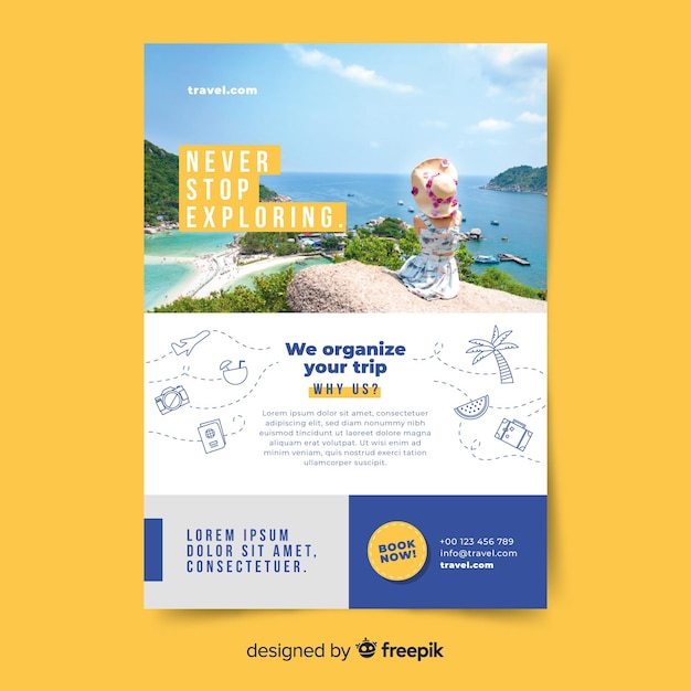 Free vector travel flyer template