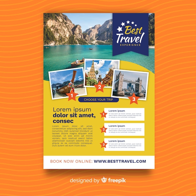 Free vector travel flyer template