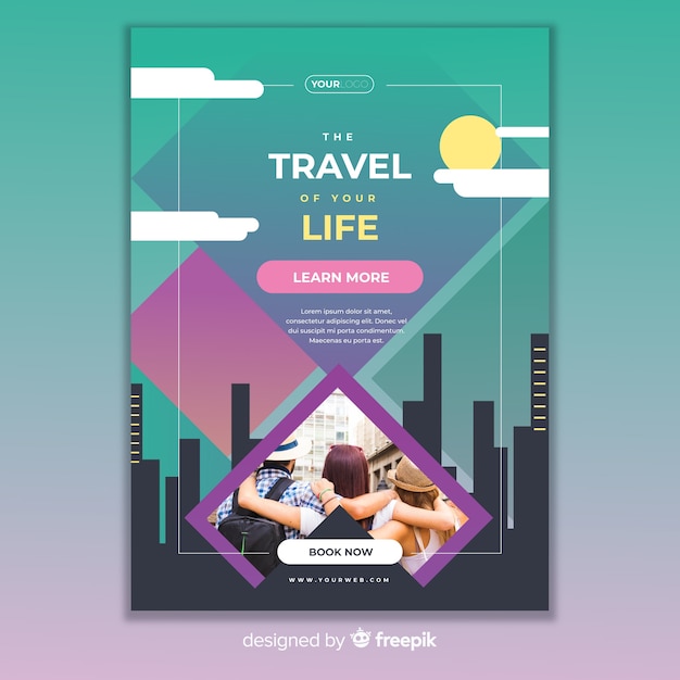 Free vector travel flyer template