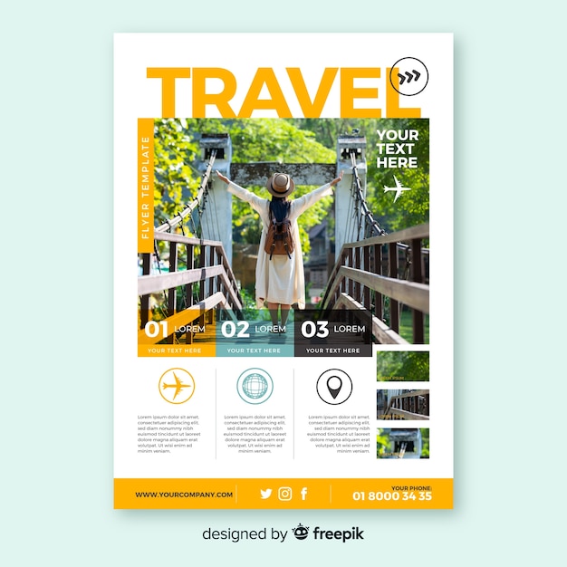 Free vector travel flyer template