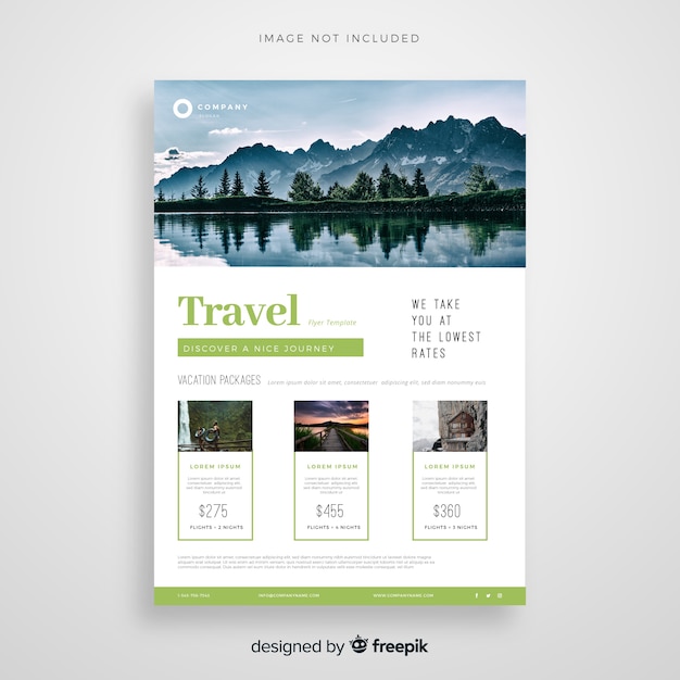 無料ベクター 旅行チラシテンプレート