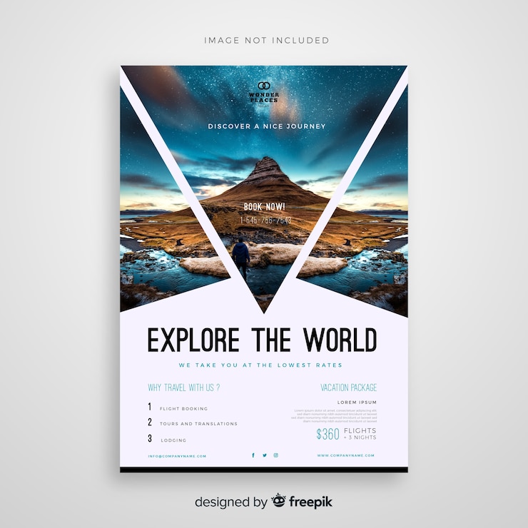 Free Vector travel flyer template