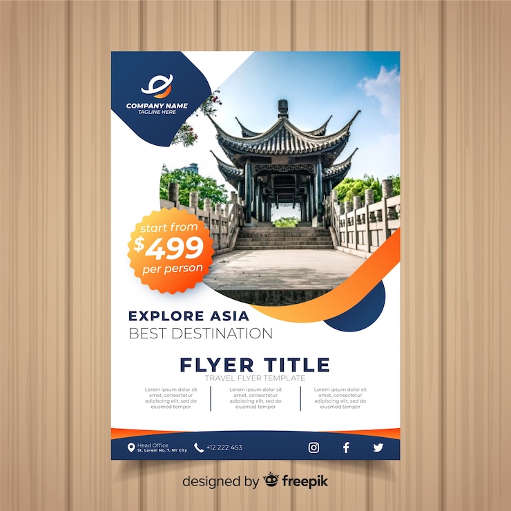 免費 Vector 旅行小冊子模板