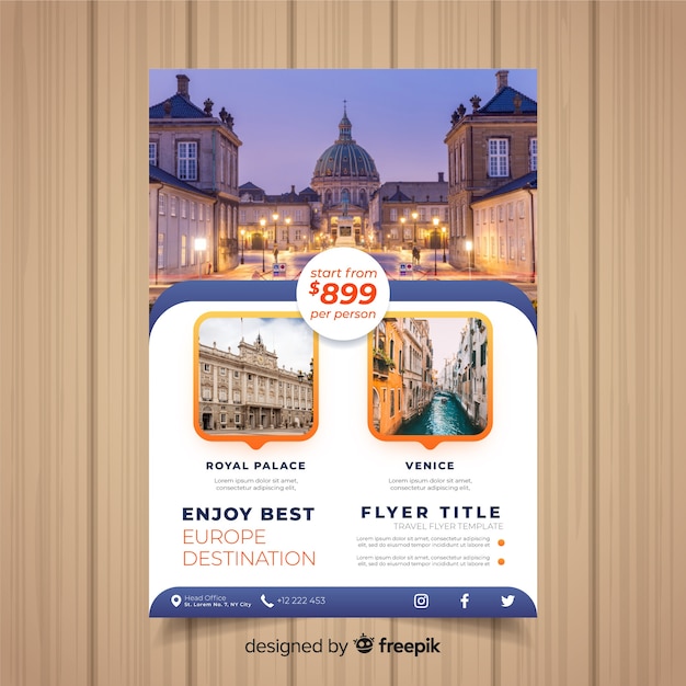 Free vector travel flyer template