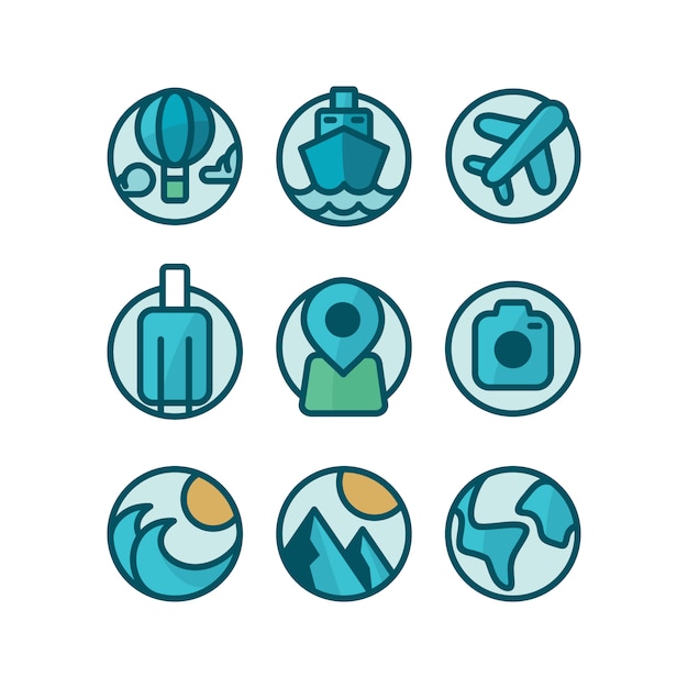 Travel icons collection