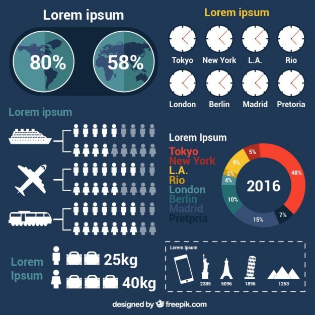 Free vector travel infographic elements template