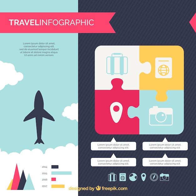 Free vector travel infographic in flat design