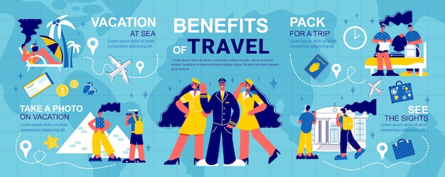 Travel infographics with location signs and routes illustration