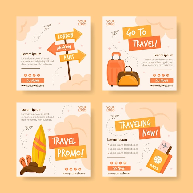 Travel instagram post collection template