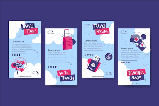 Travel instagram story collection template