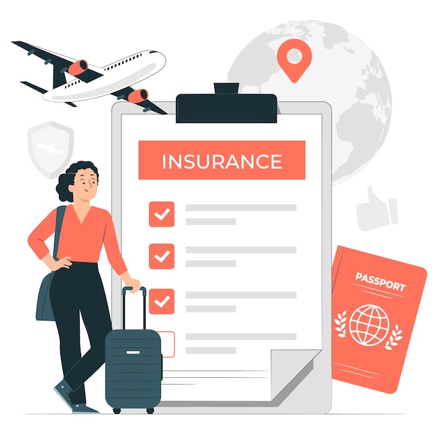 Free vector travel insurance concept illustration