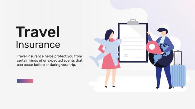 Travel insurance template for blog banner