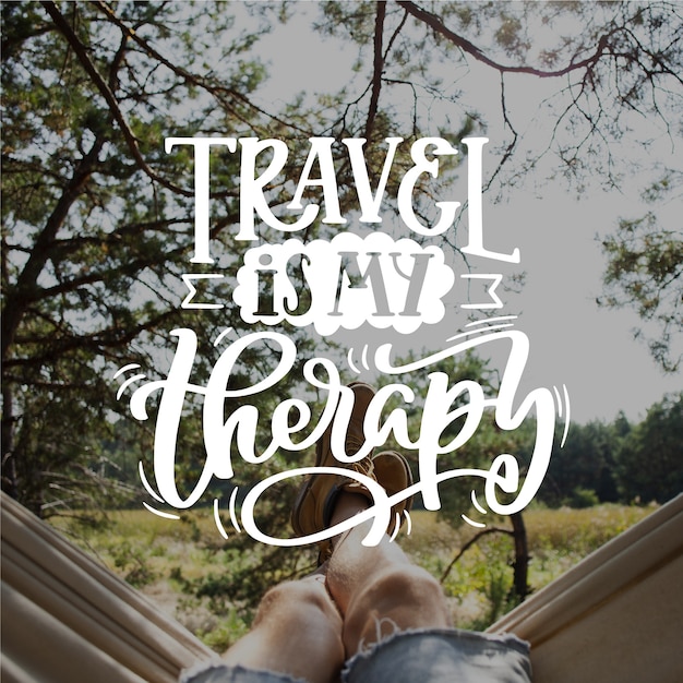 Travel is my therapy lettering