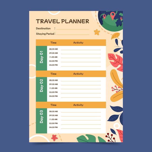 travel itinerary design template