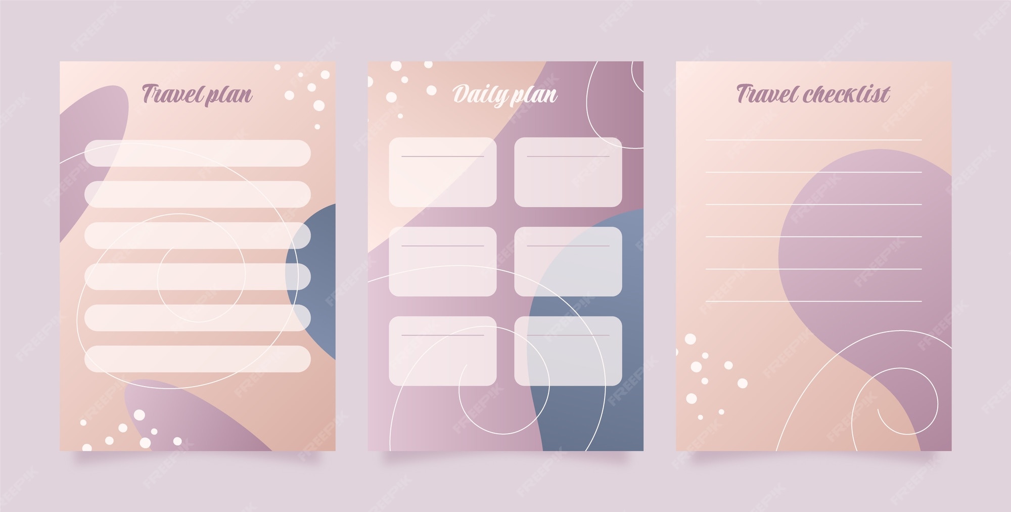 Free Vector | Travel itinerary design template