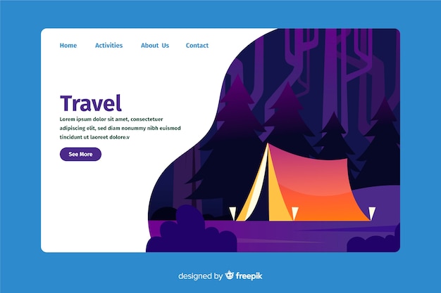 Travel landing page template