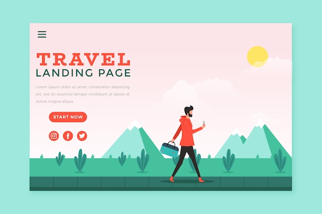 Travel landing page template