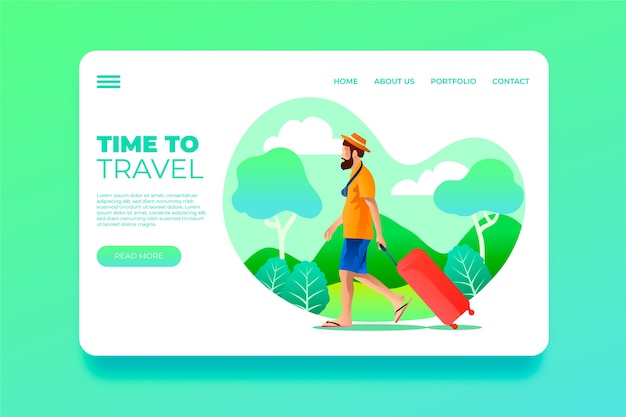 Free vector travel landing page template