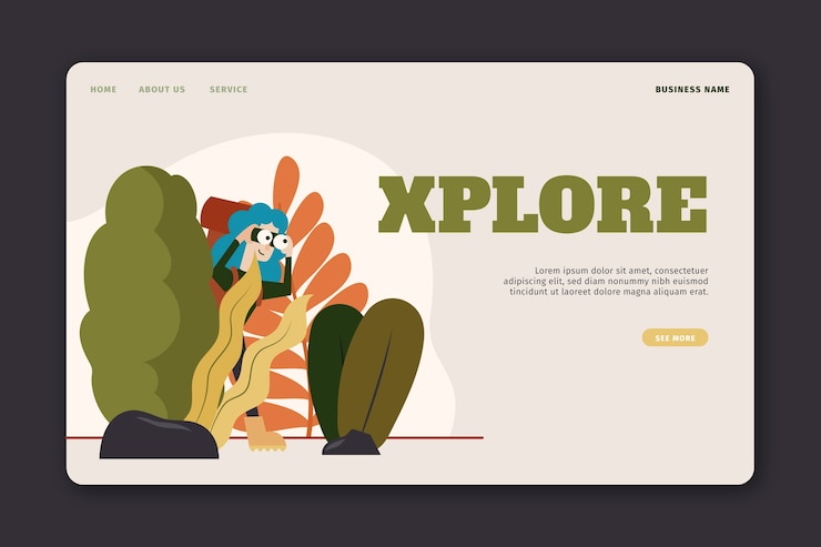 Free Vector travel landing page template