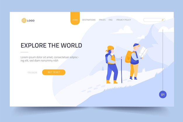 Travel landing page template