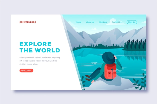 Travel landing page template