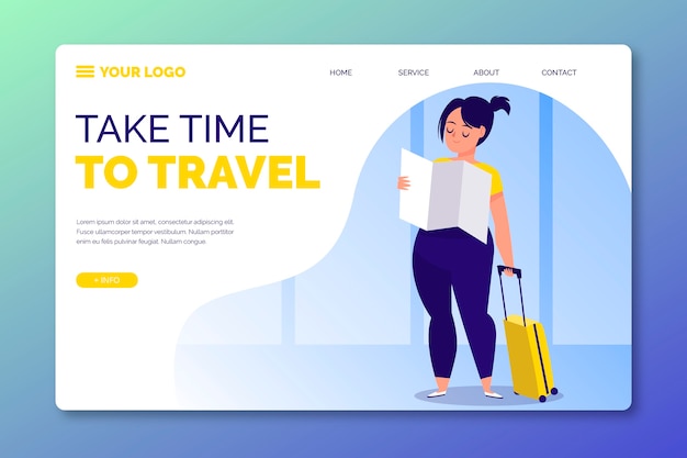 Free vector travel landing page template