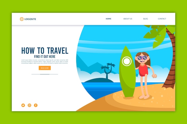 Travel landing page template