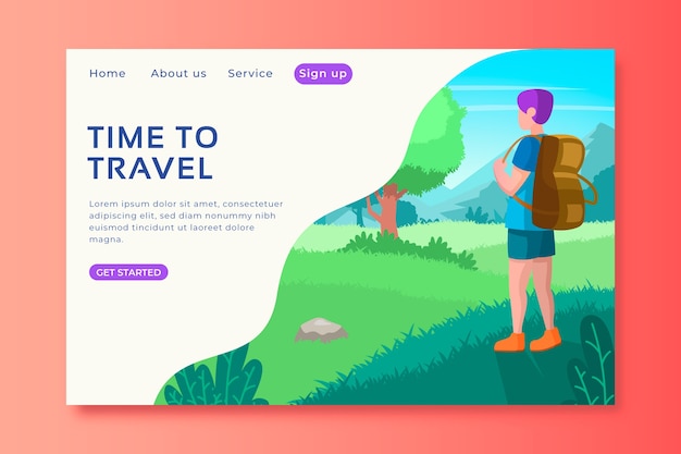 Travel landing page template