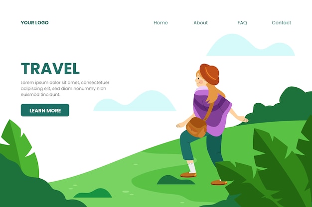 Travel landing page template