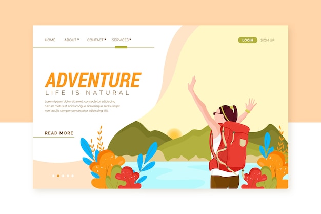 Travel landing page template