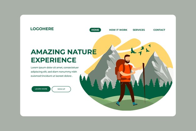 Travel landing page template