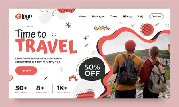 Travel landing page template