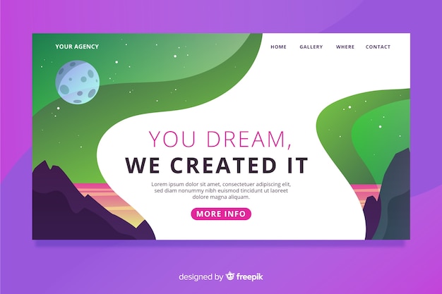 Free vector travel landing page