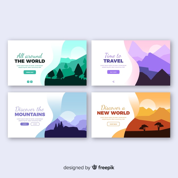 Free vector travel landing page