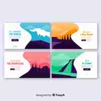 Free vector travel landing page