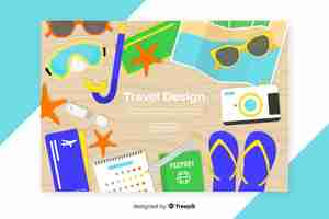 Free vector travel landing page